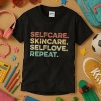 Selfcare Skincare Selflove Repeat Esthetician Kids T-Shirt thumb 3