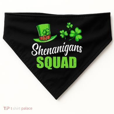 Shenanigans Squad St Patricks Day Shamrock Irish  USA-Made Doggie Bandana