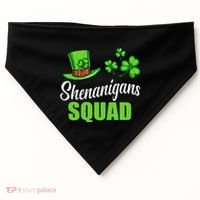 Shenanigans Squad St Patricks Day Shamrock Irish  USA-Made Doggie Bandana thumb 0