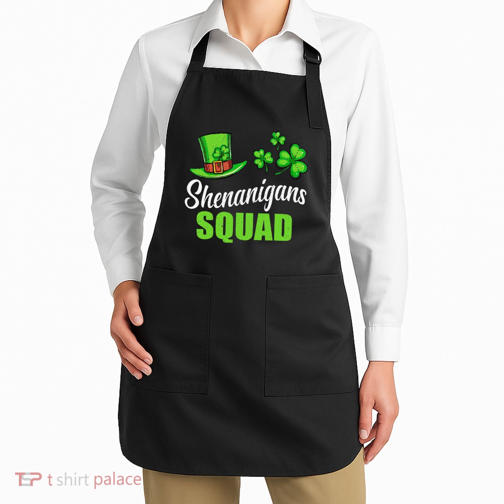 Shenanigans Squad St Patricks Day Shamrock Irish  Apron