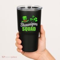 Shenanigans Squad St Patricks Day Shamrock Irish  Tumbler thumb 2