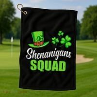 Shenanigans Squad St Patricks Day Shamrock Irish  Golf Towel thumb 1