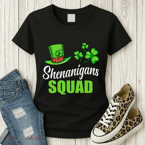 Shenanigans Squad St Patricks Day Shamrock Irish  Women's T-Shirt