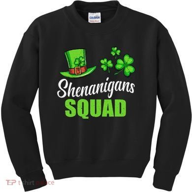 Shenanigans Squad St Patricks Day Shamrock Irish  Kids Sweatshirt