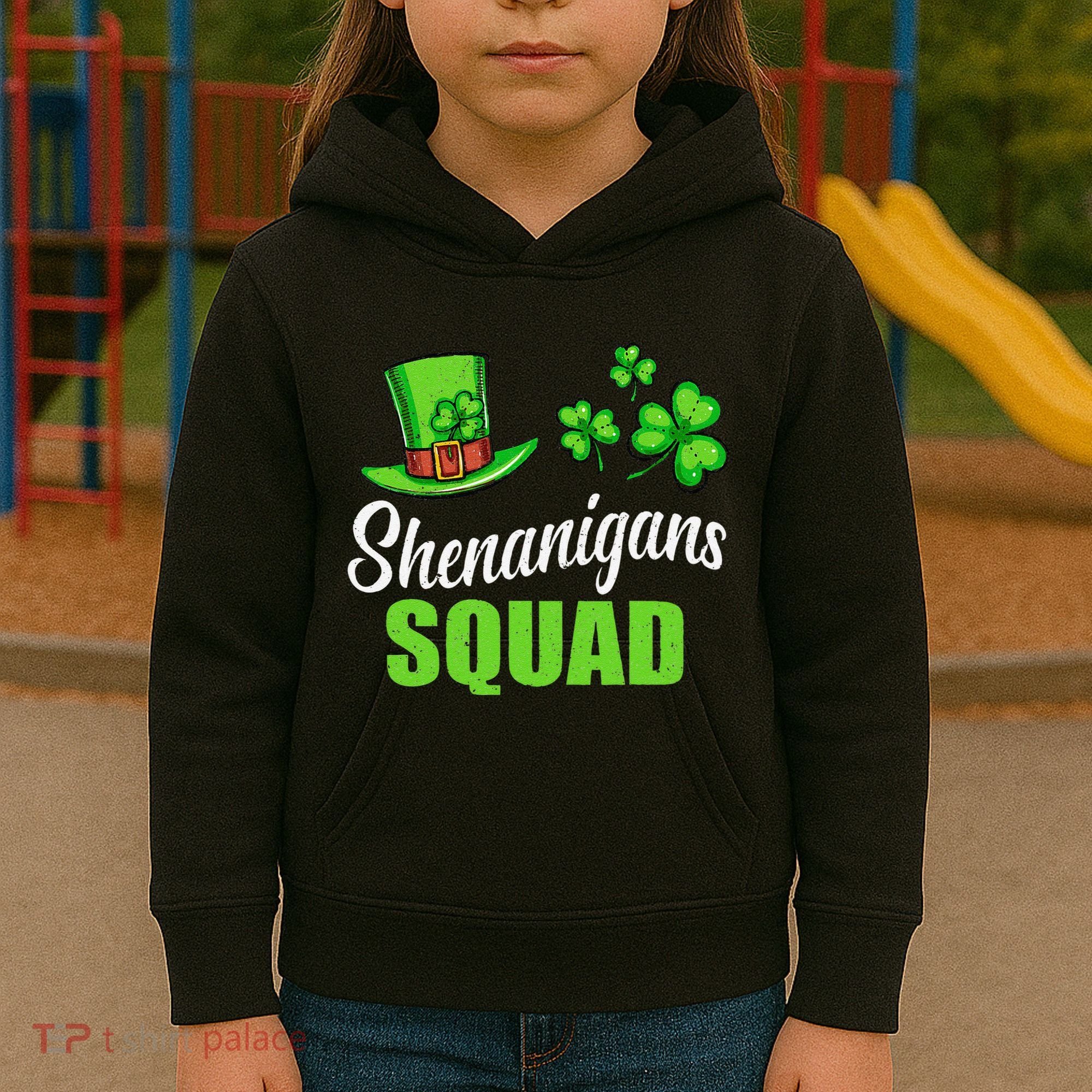 Shenanigans Squad St Patricks Day Shamrock Irish  Kids Hoodie