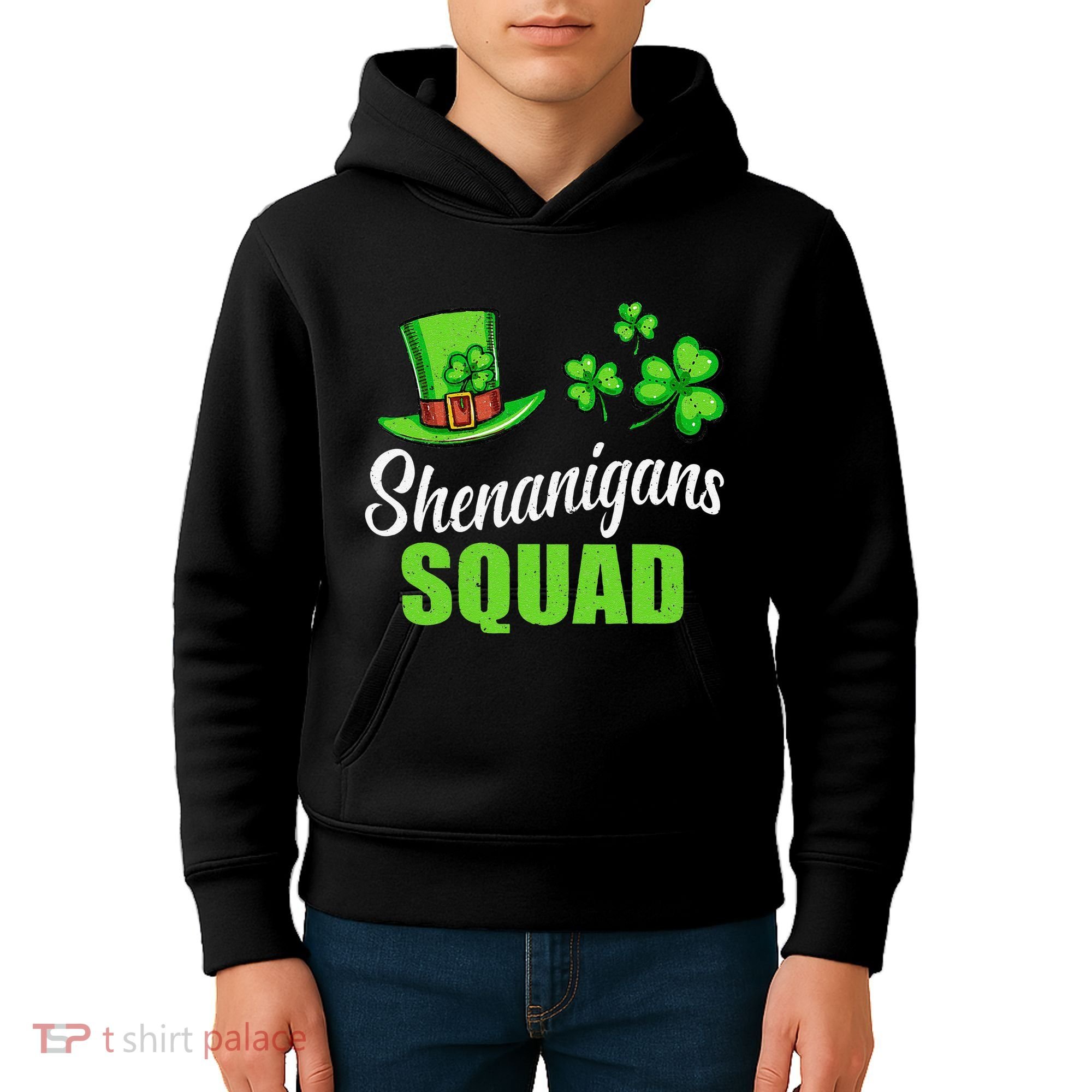 Shenanigans Squad St Patricks Day Shamrock Irish  Kids Hoodie
