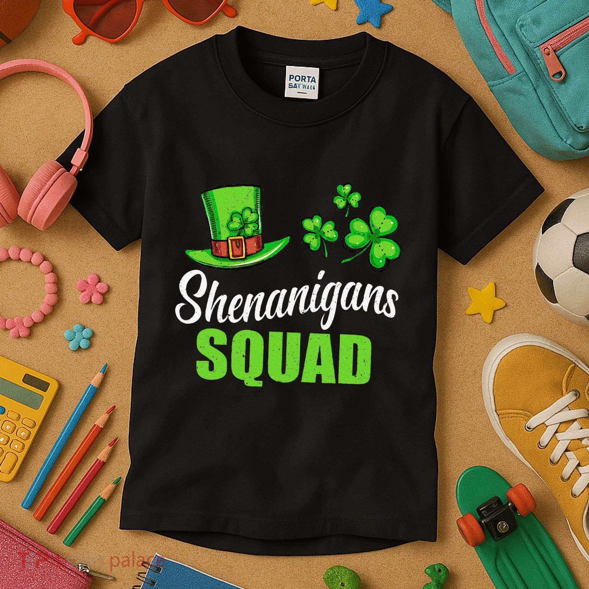 Shenanigans Squad St Patricks Day Shamrock Irish  Kids T-Shirt