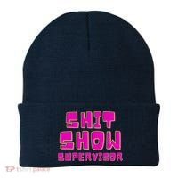 Shit Show Supervisor Funny Mom Boss Manager Beanie thumb 0