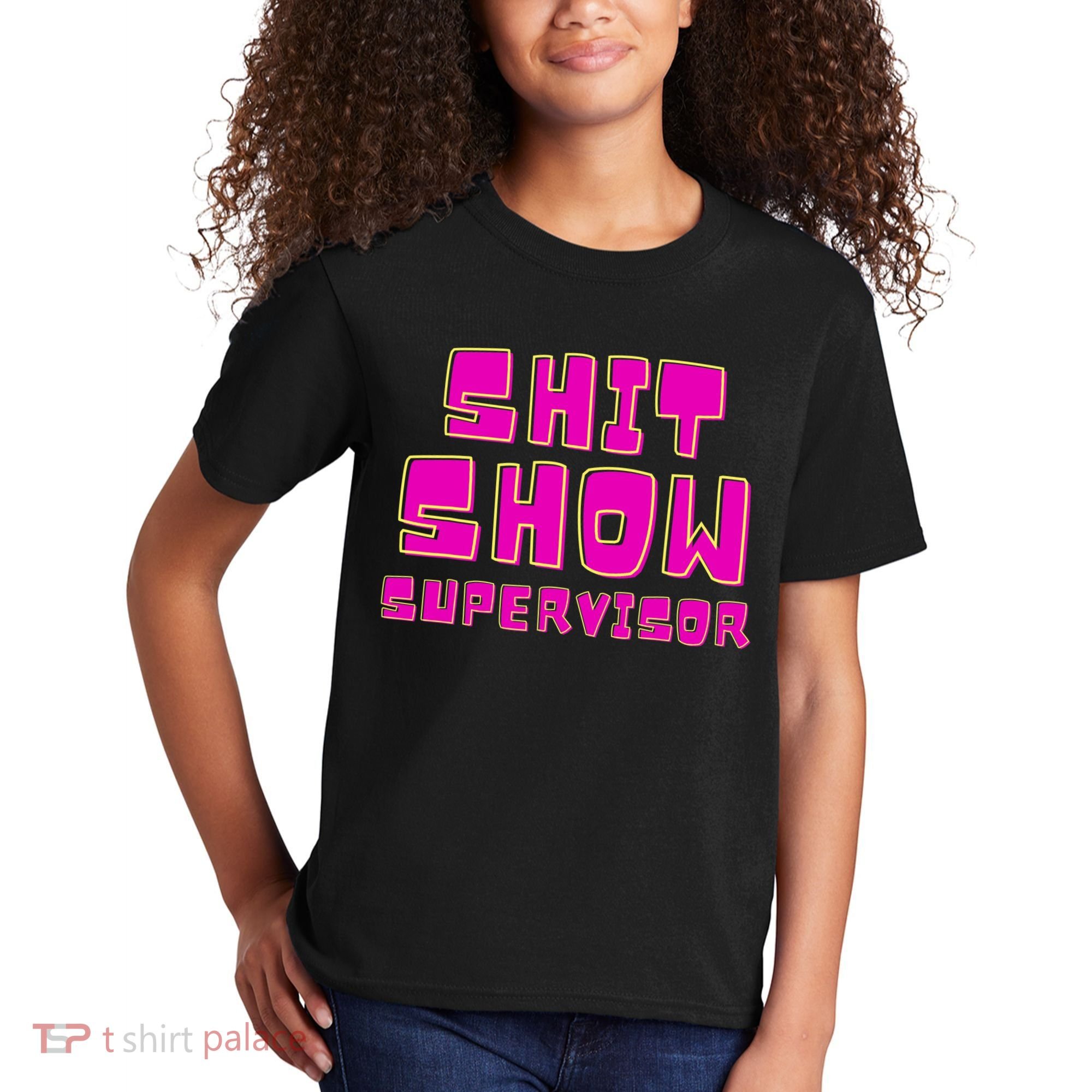 Shit Show Supervisor Funny Mom Boss Manager Kids T-Shirt
