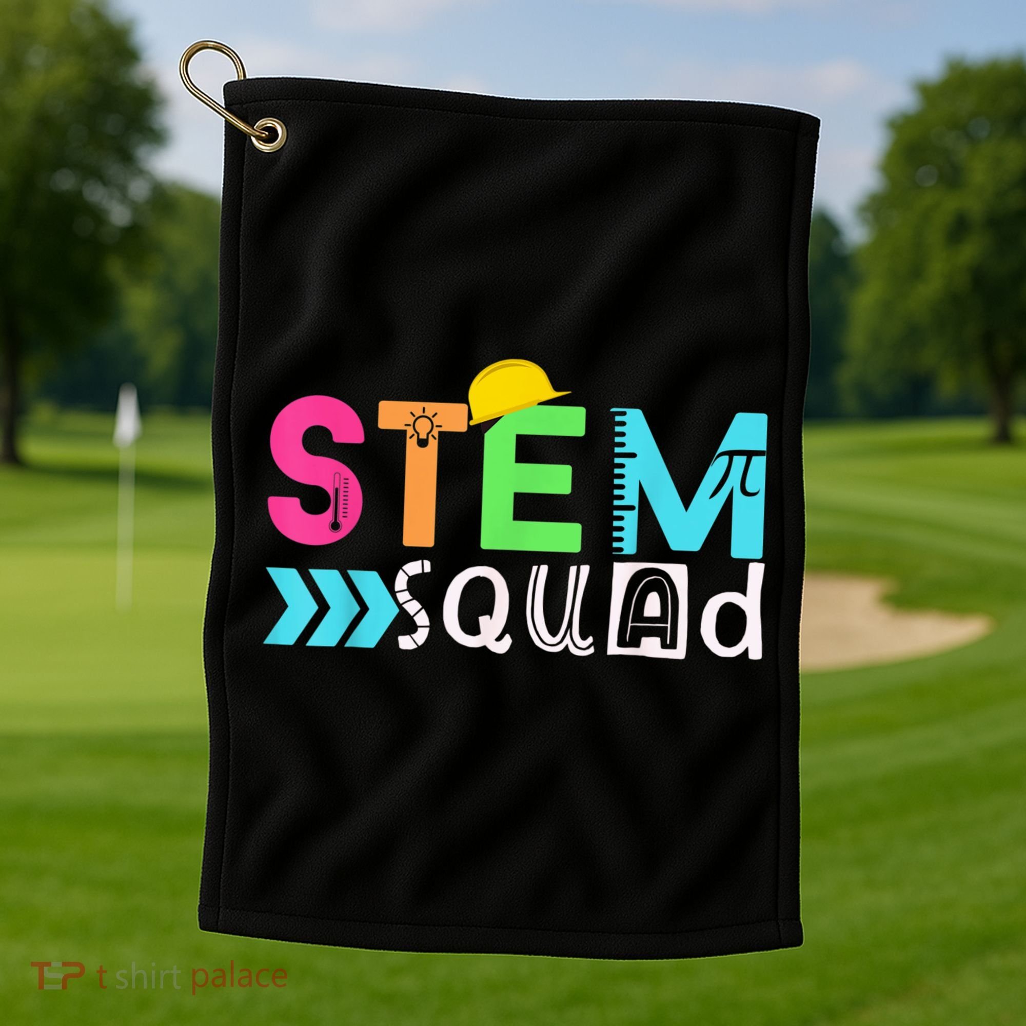 STEM Squad Science Technology Engineering Math Teacher Gift Golf Towel