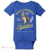 Soda Springs Slowpokes Retro Minor League Baseball Team Baby Bodysuit thumb 0
