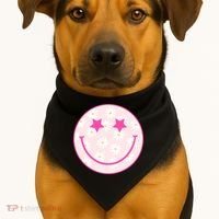 Sunflower Star Smiley Retro USA-Made Doggie Bandana thumb 1