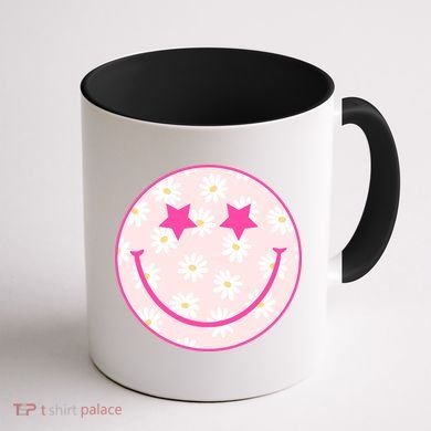 Sunflower Star Smiley Retro Coffee Mug back