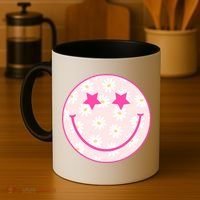 Sunflower Star Smiley Retro Coffee Mug thumb 4