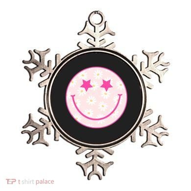 Sunflower Star Smiley Retro Ornament