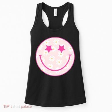Sunflower Star Smiley Retro Women's Tank Top