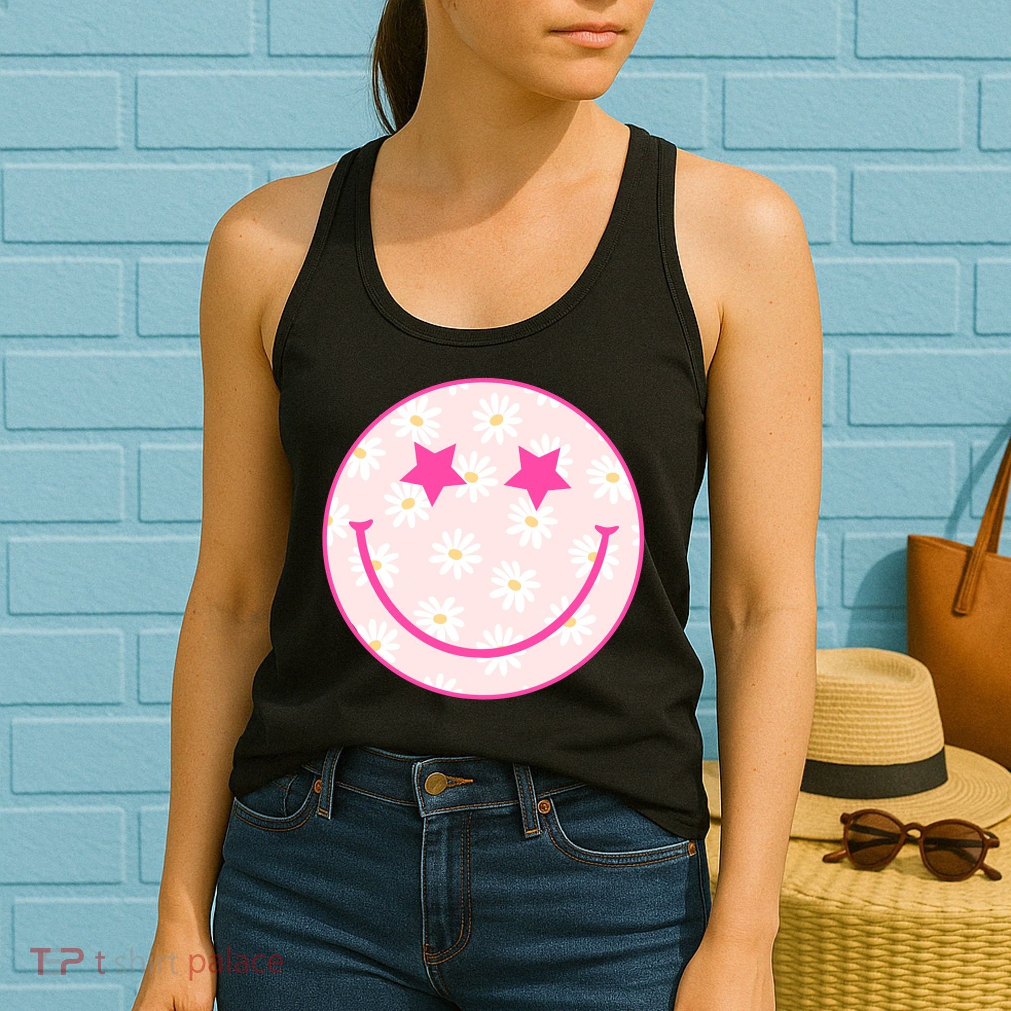 Sunflower Star Smiley Retro Women's Tank Top
