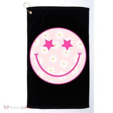 Sunflower Star Smiley Retro Golf Towel
