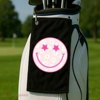 Sunflower Star Smiley Retro Golf Towel thumb 2