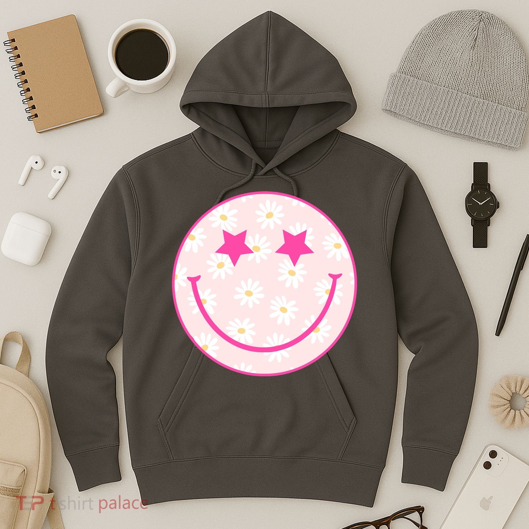 Sunflower Star Smiley Retro Hoodie
