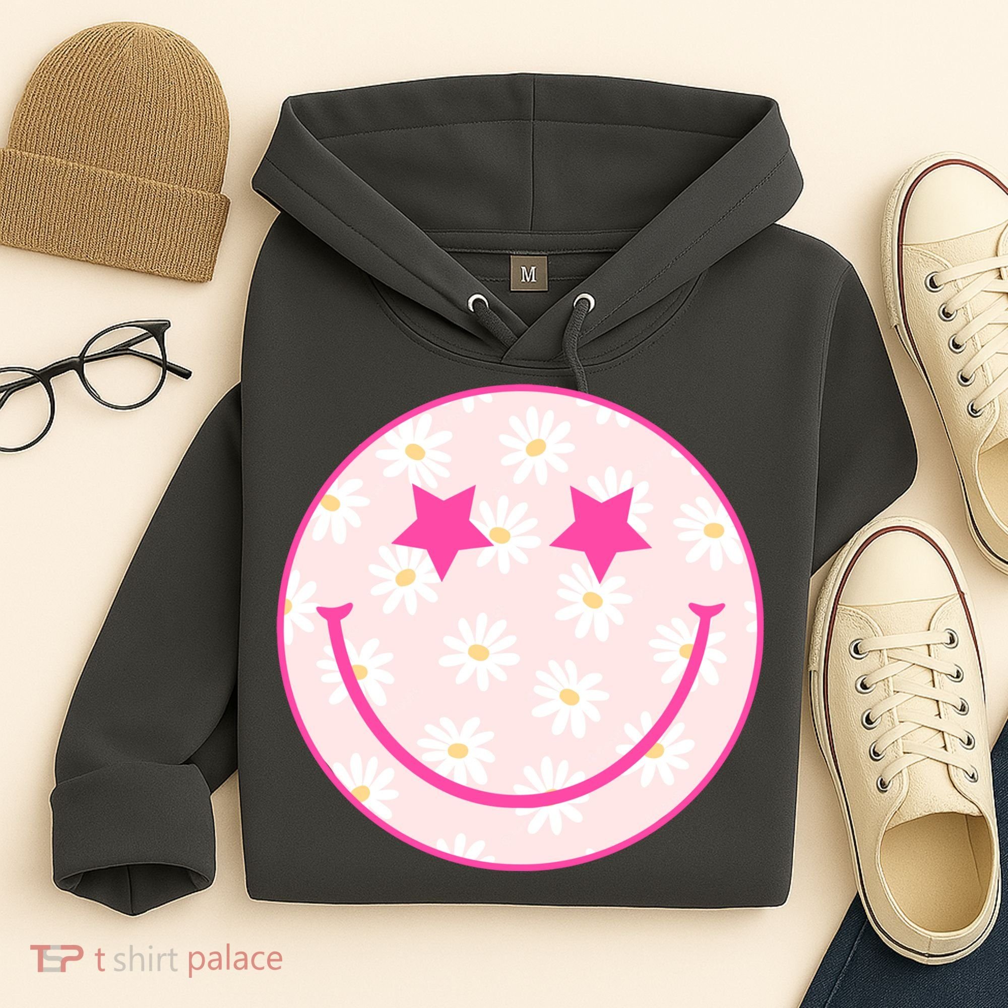 Sunflower Star Smiley Retro Hoodie