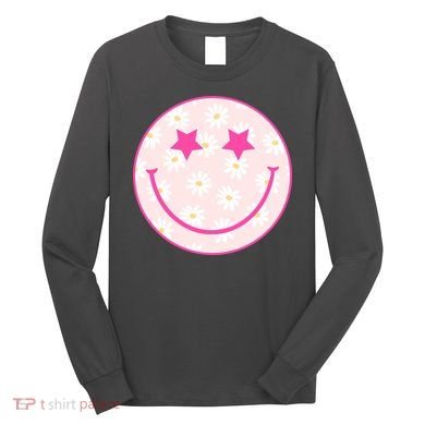 Sunflower Star Smiley Retro Long Sleeve Shirt