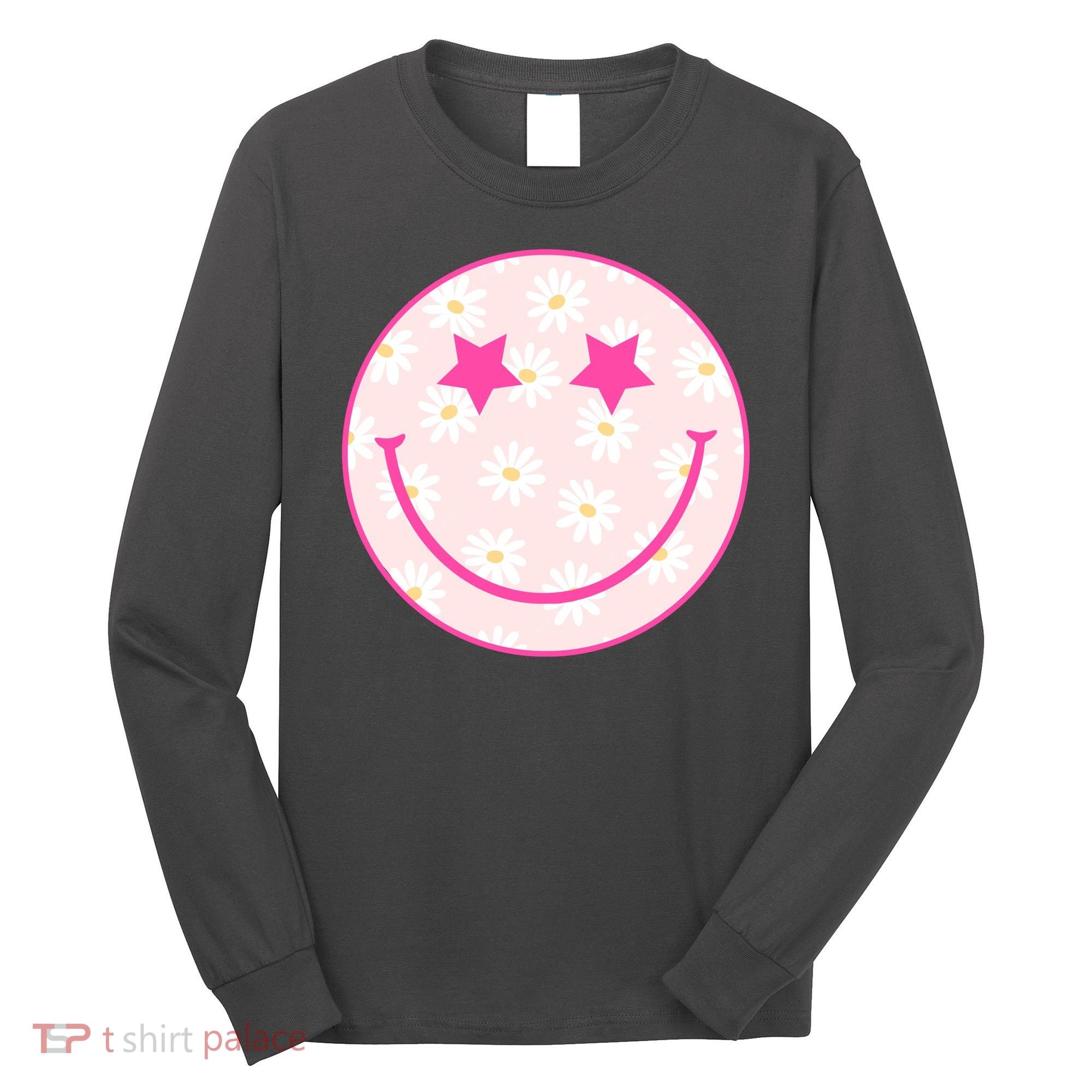Sunflower Star Smiley Retro Long Sleeve Shirt