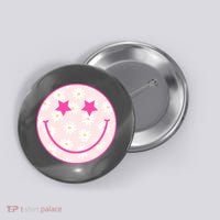 Sunflower Star Smiley Retro Button thumb 0