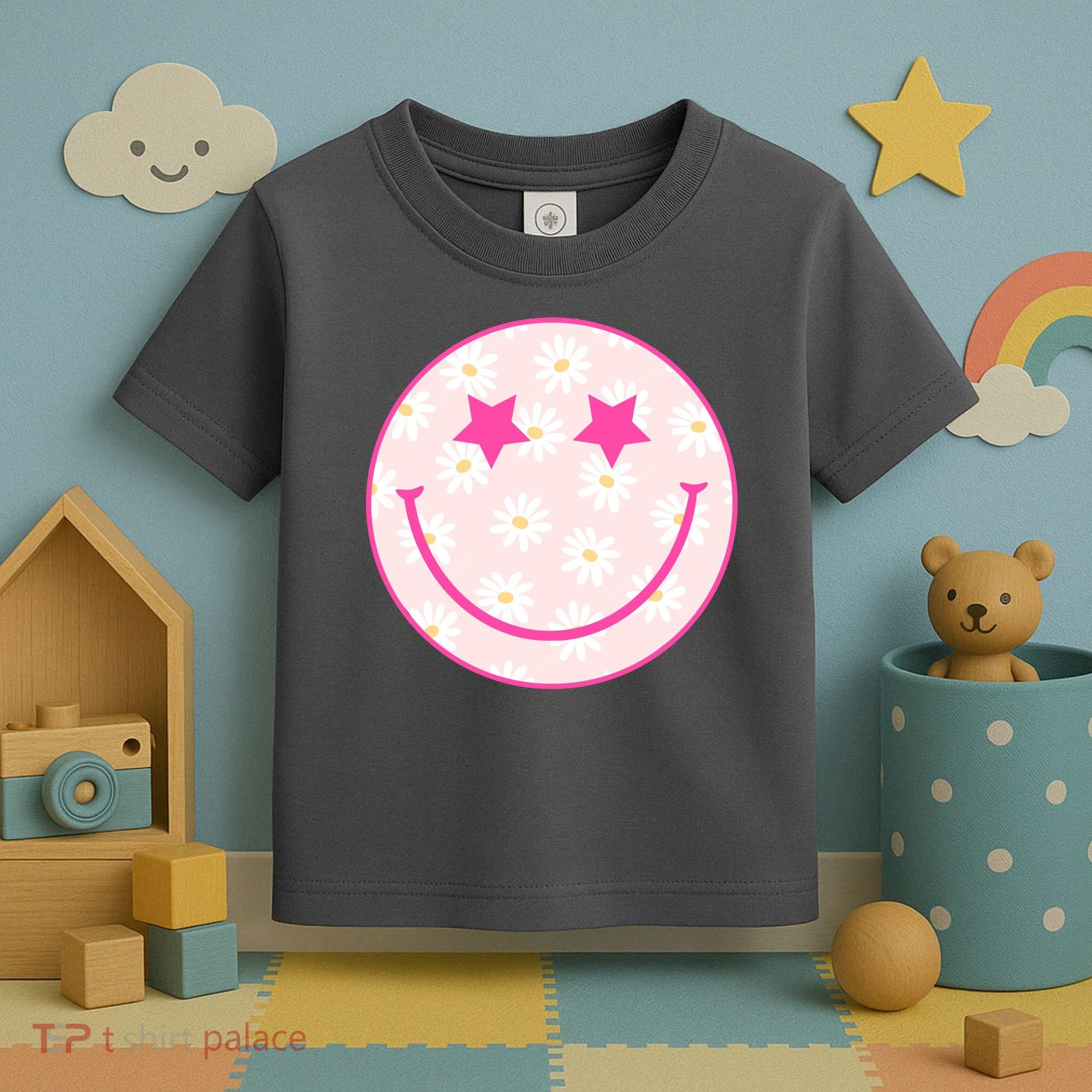 Sunflower Star Smiley Retro Toddler T-Shirt