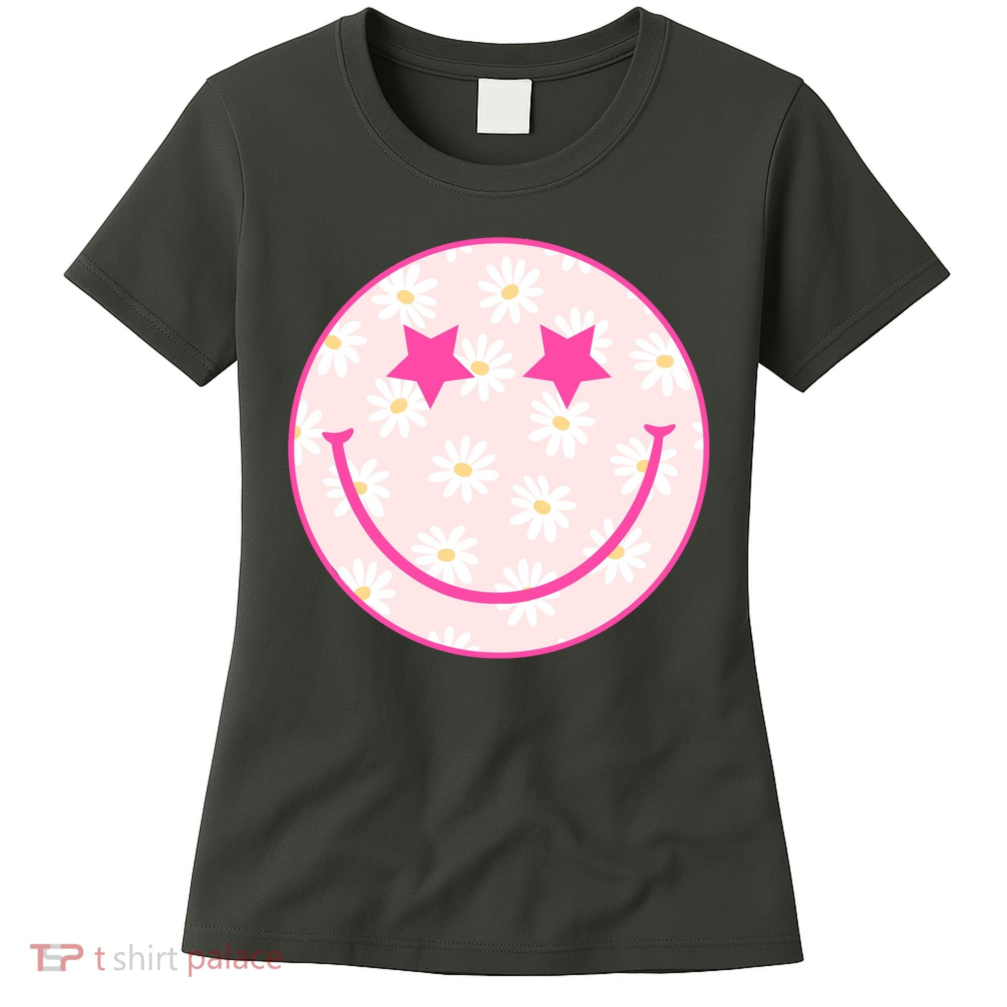 Sunflower Star Smiley Retro Women's T-Shirt
