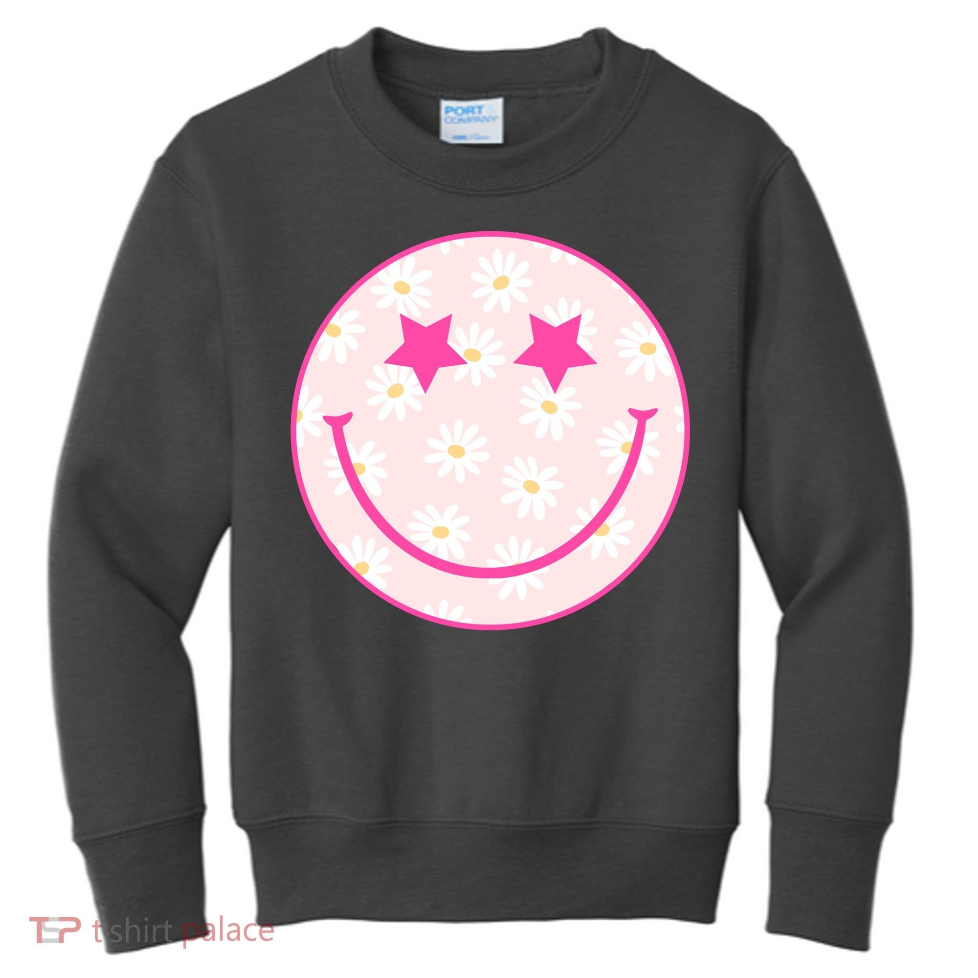 Sunflower Star Smiley Retro Kids Sweatshirt
