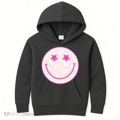 Sunflower Star Smiley Retro Kids Hoodie