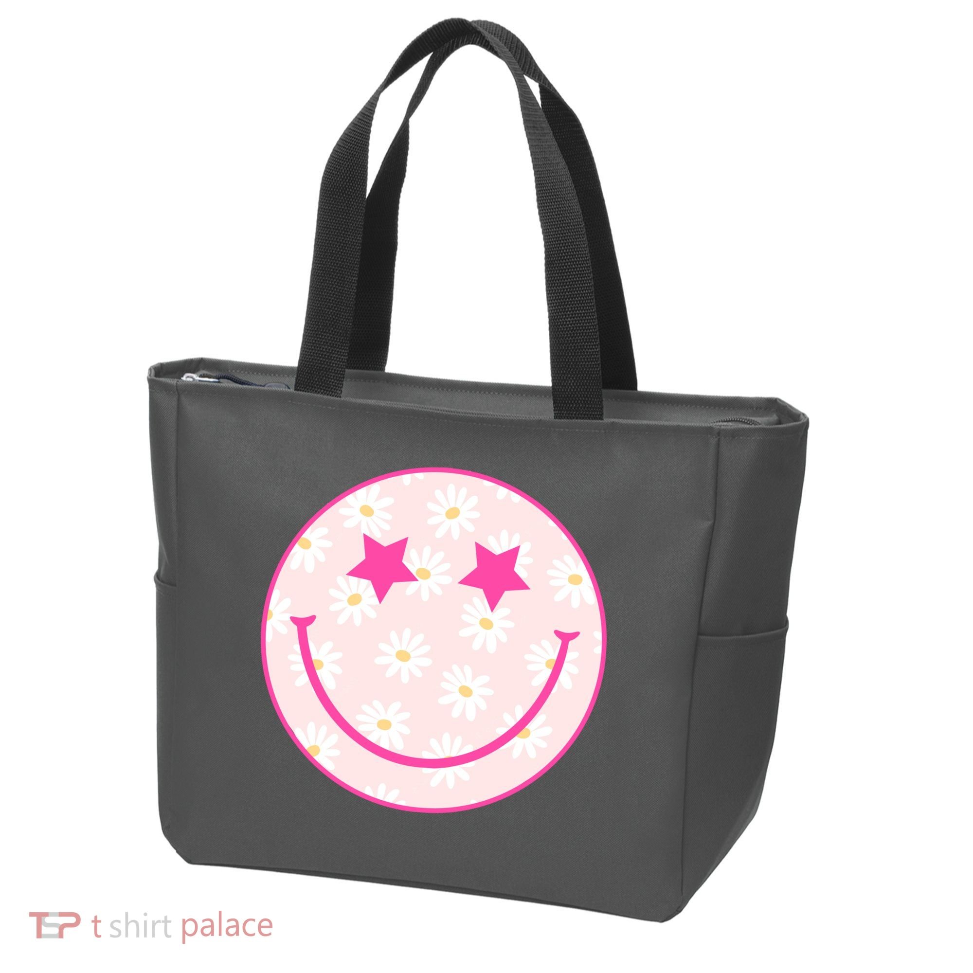 Sunflower Star Smiley Retro Tote Bag