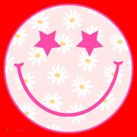 Sunflower Star Smiley Retro Santa Hat thumb 1