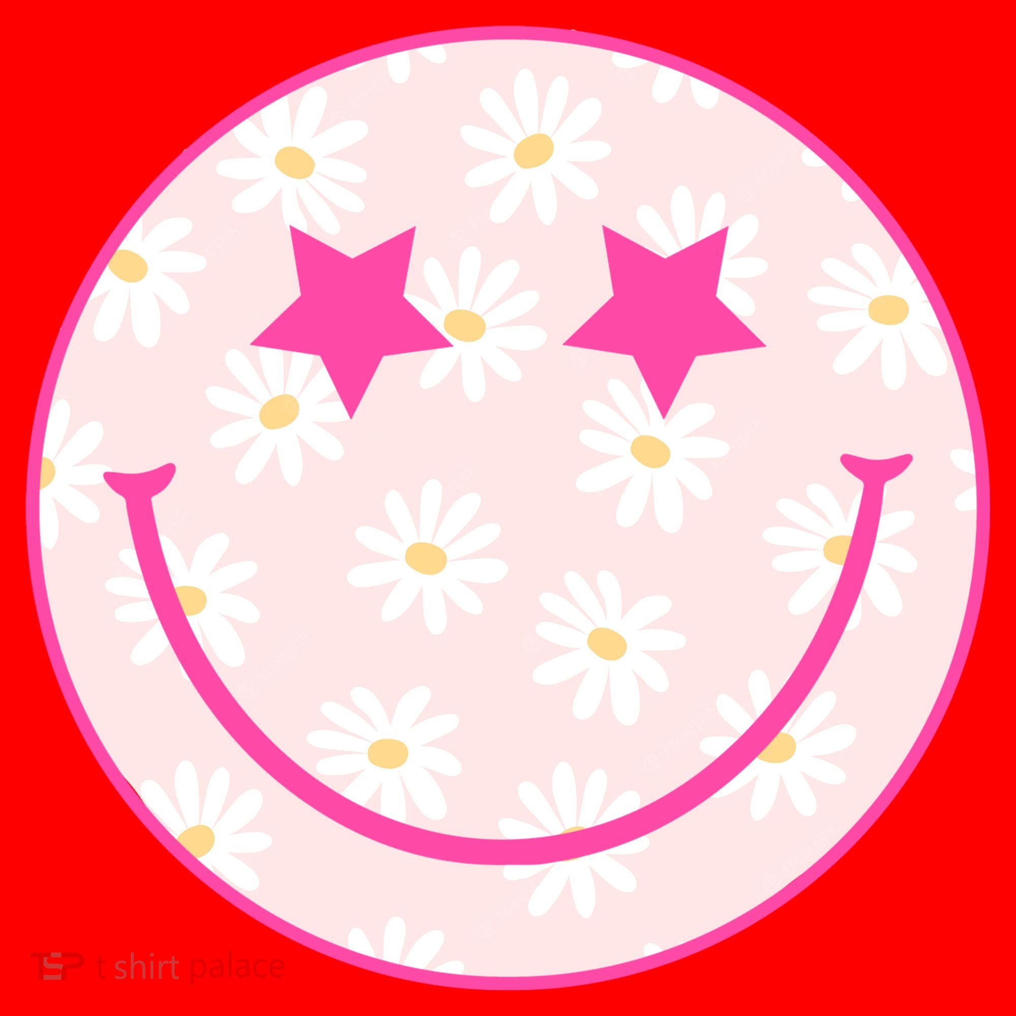 Sunflower Star Smiley Retro Santa Hat