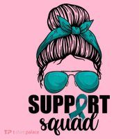 Support Squad Shirts Ovarian Cancer Messy Bun Coaster thumb 2
