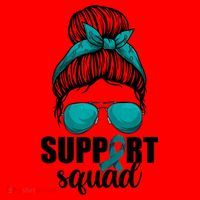 Support Squad Shirts Ovarian Cancer Messy Bun Santa Hat thumb 1