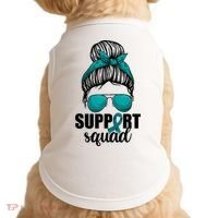 Support Squad Shirts Ovarian Cancer Messy Bun Doggie Tank thumb 0