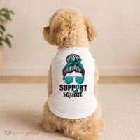 Support Squad Shirts Ovarian Cancer Messy Bun Doggie Tank thumb 2