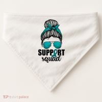 Support Squad Shirts Ovarian Cancer Messy Bun USA-Made Doggie Bandana thumb 0