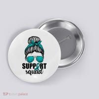 Support Squad Shirts Ovarian Cancer Messy Bun Button thumb 0