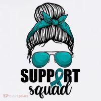 Support Squad Shirts Ovarian Cancer Messy Bun Women's Hoodie thumb 2