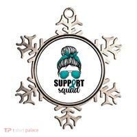 Support Squad Shirts Ovarian Cancer Messy Bun Ornament thumb 0