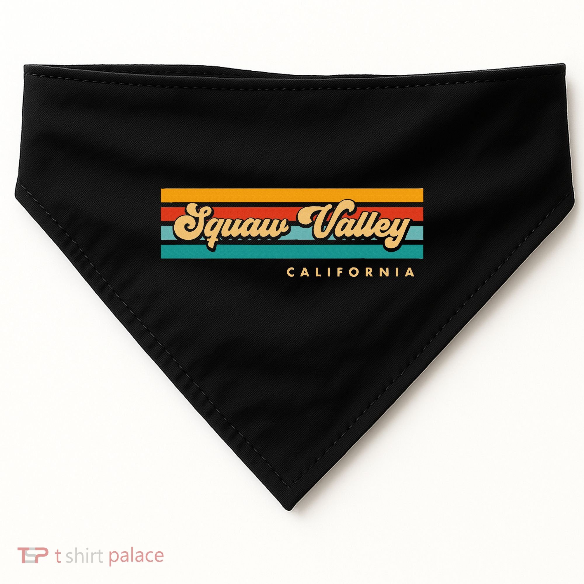 Sunset Stripes Squaw Valley California USA-Made Doggie Bandana
