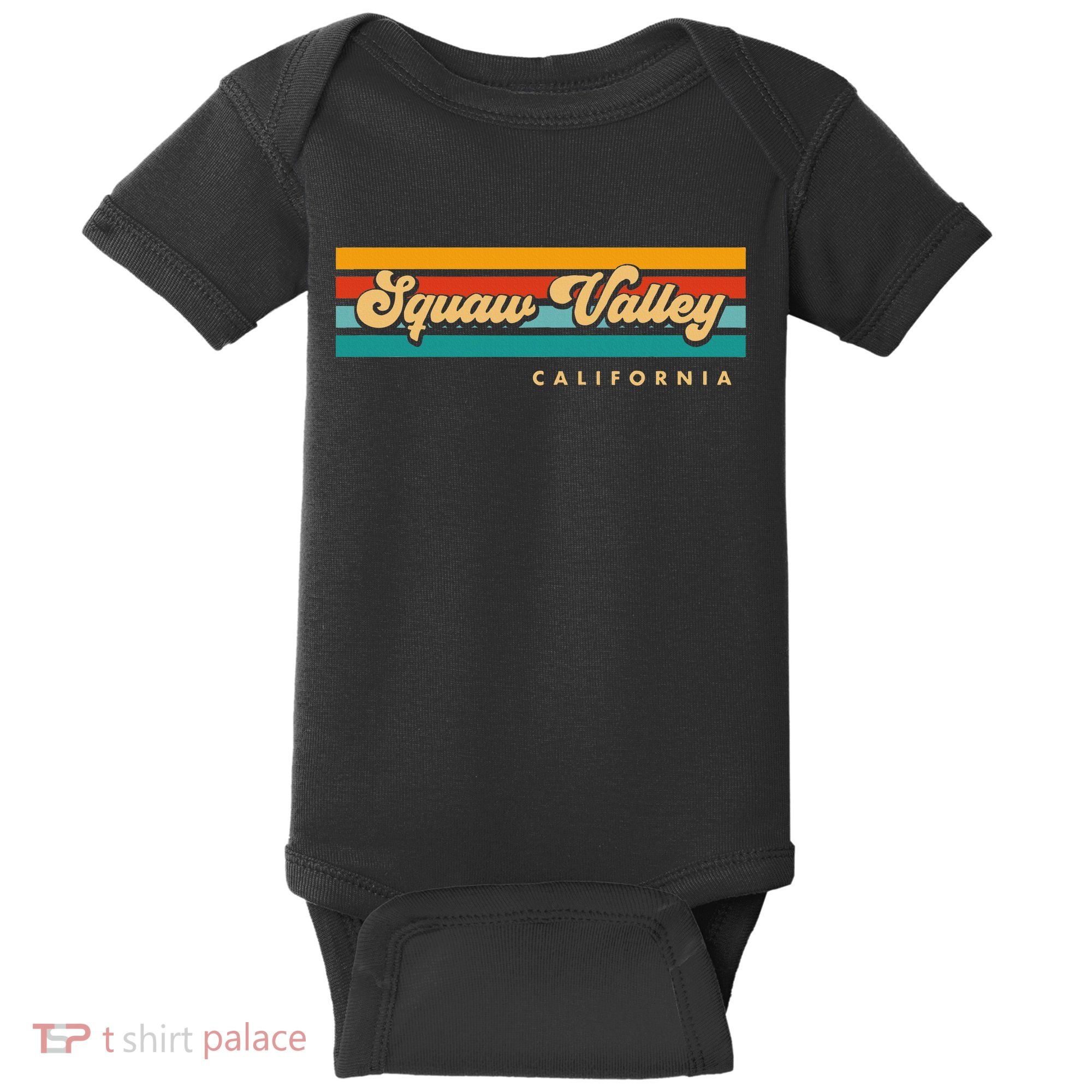 Sunset Stripes Squaw Valley California Baby Bodysuit