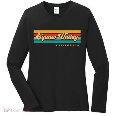 Sunset Stripes Squaw Valley California Women's Long Sleeve Shirt