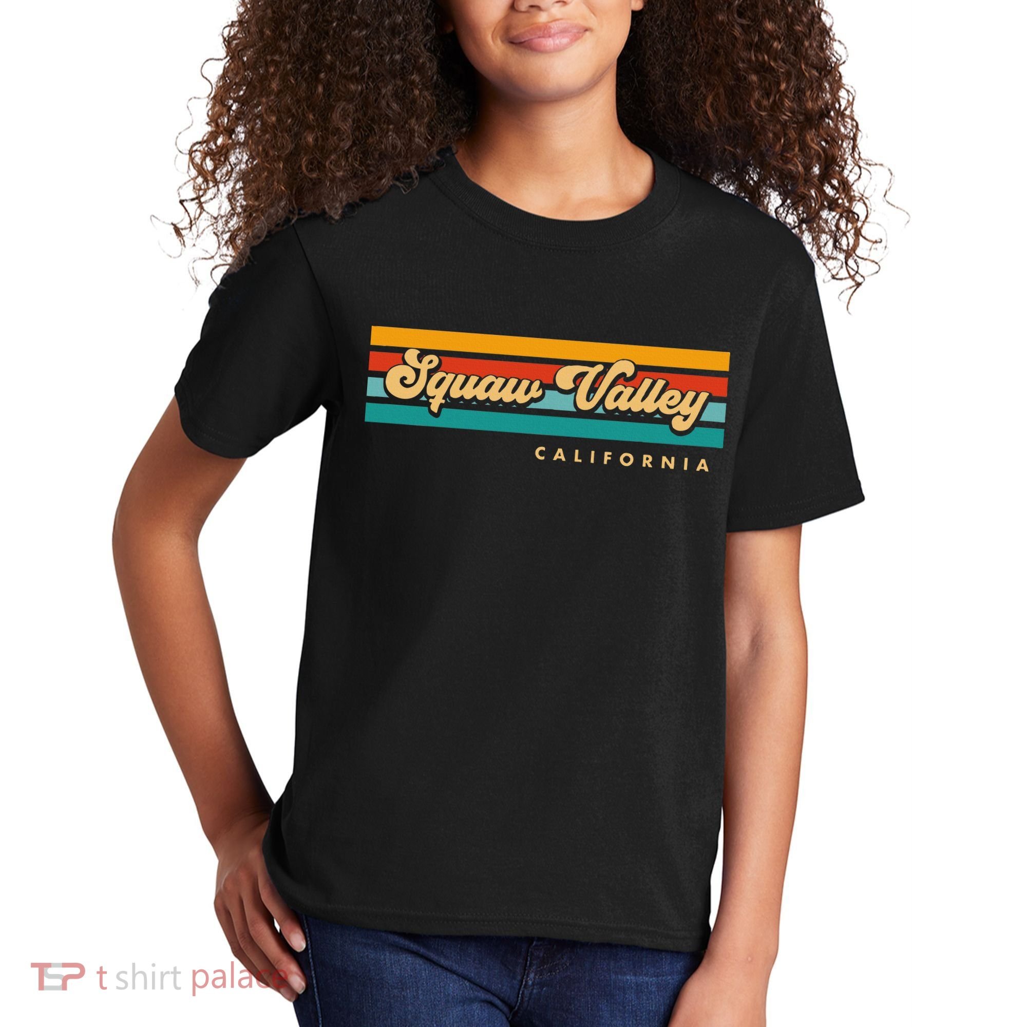 Sunset Stripes Squaw Valley California Kids T-Shirt