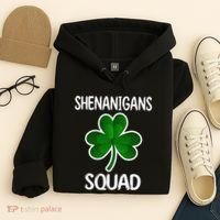 Shenanigans Squad st patrick green shamrocks Clover  Hoodie thumb 4