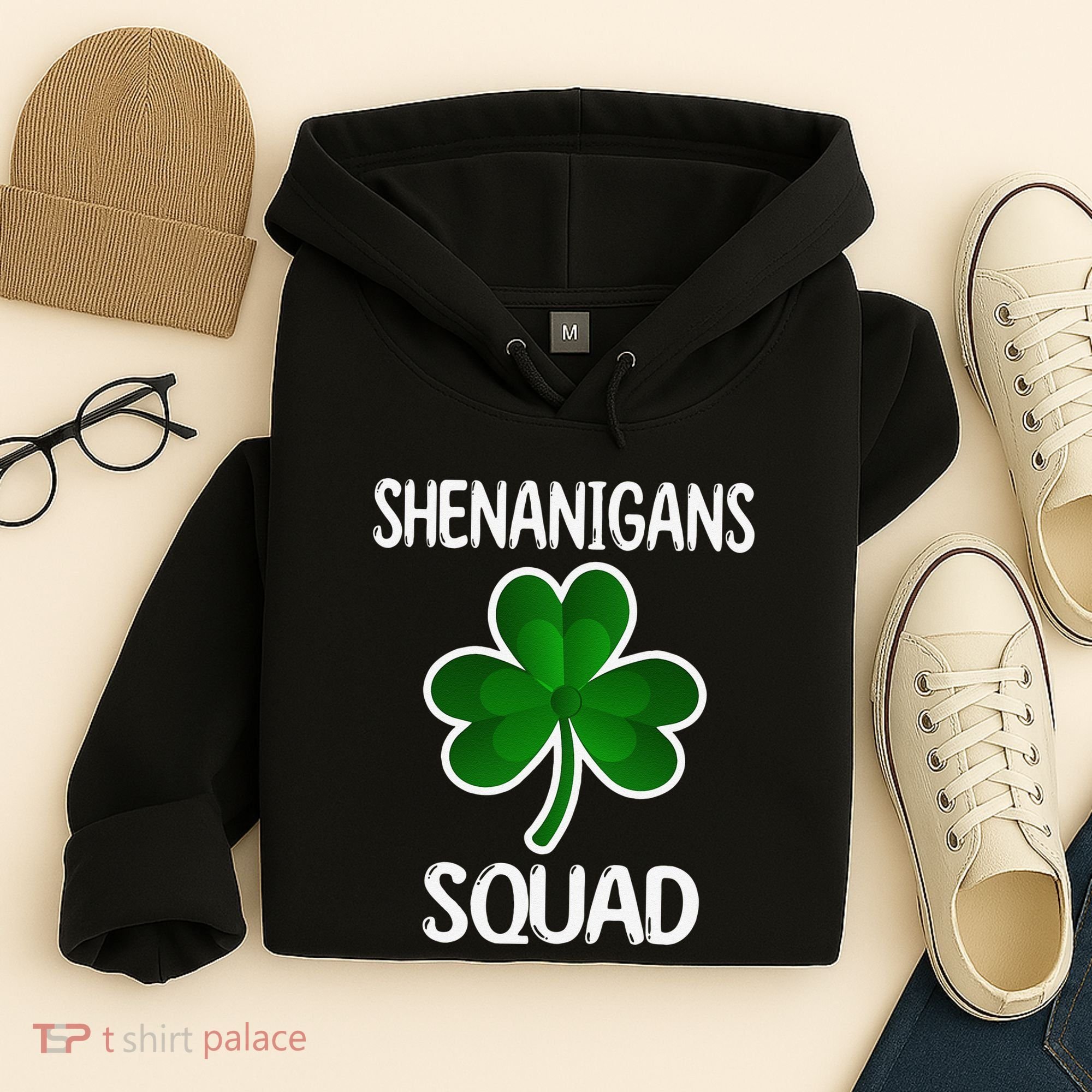 Shenanigans Squad st patrick green shamrocks Clover  Hoodie