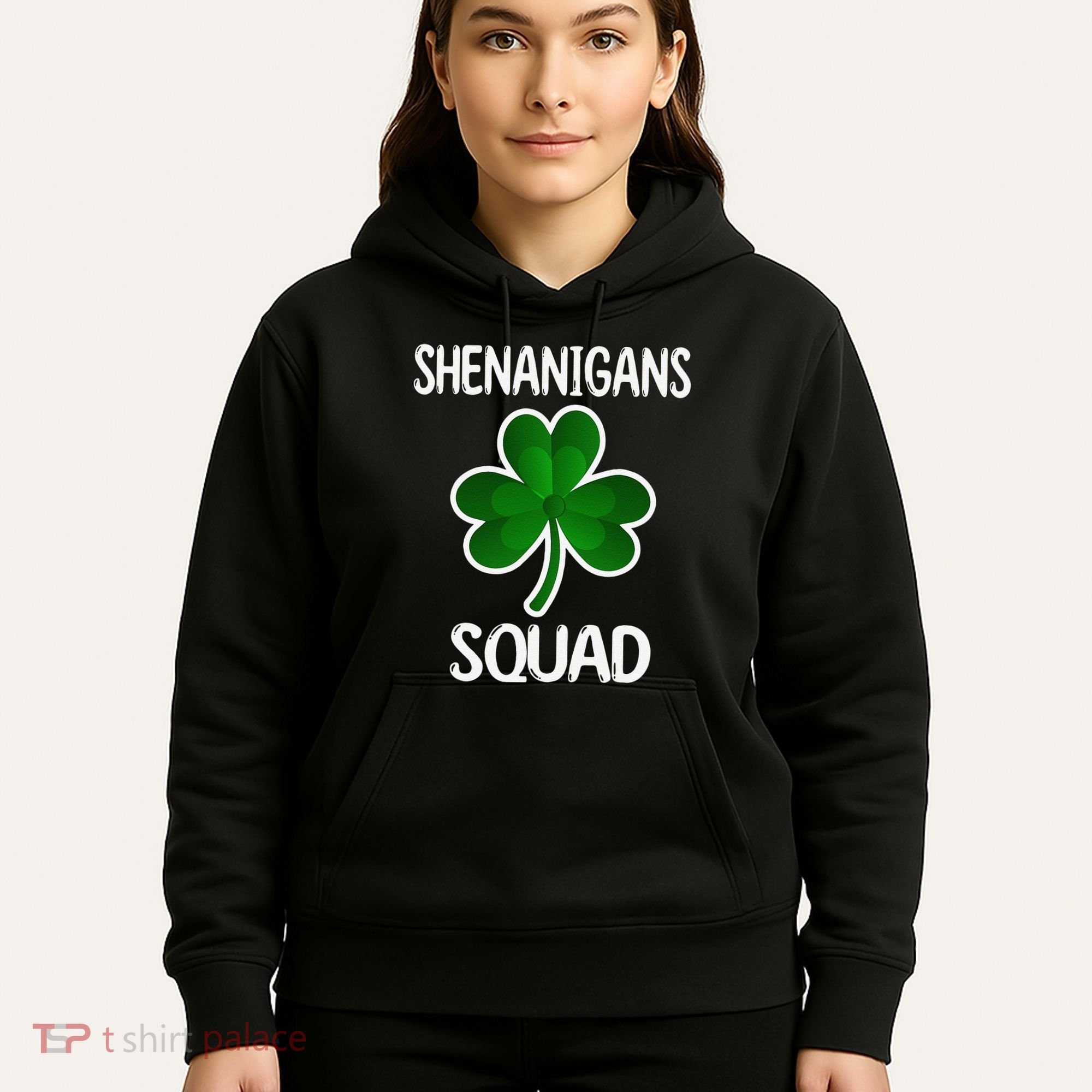 Shenanigans Squad st patrick green shamrocks Clover  Hoodie